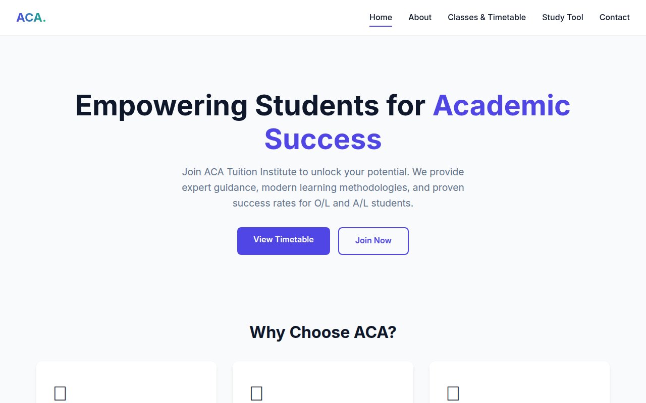 ACA website preview