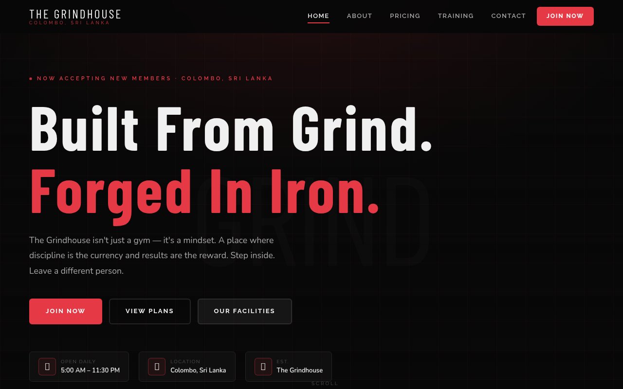 The Grind House website preview